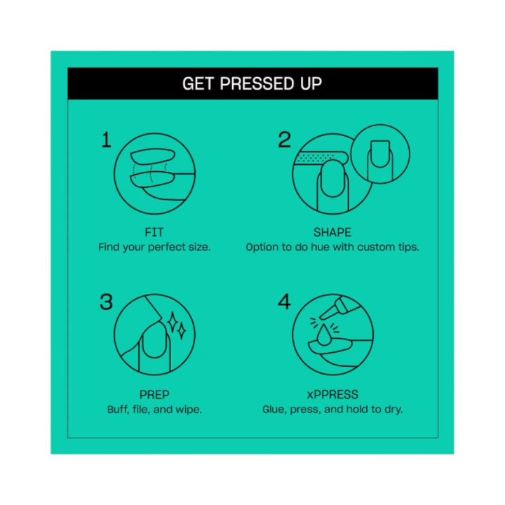 OPI xPRESS/ON Press on Nails Set without UV Light All Teal, All Shade, gel on tips, opi press on nails