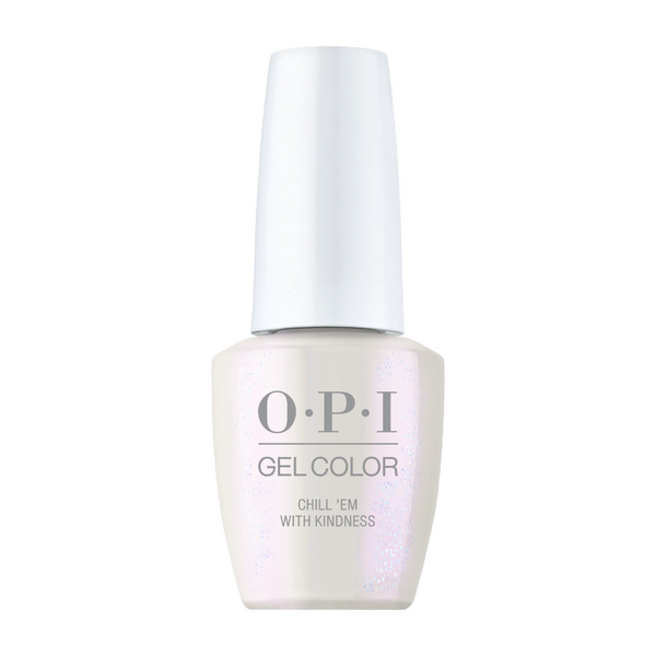 kind bars, opi gel polish Chill 'Em With Kindness, White Shimmer Gel Nail Polish