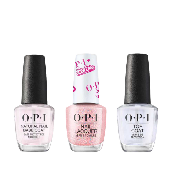 OPI Lacquer - Top, Base & Colour Trio - "Barbie The Movie" Collection - Classique Nails Beauty Supply