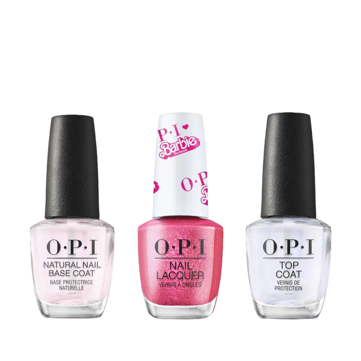 OPI Lacquer - Top, Base & Colour Trio - "Barbie The Movie" Collection - Classique Nails Beauty Supply