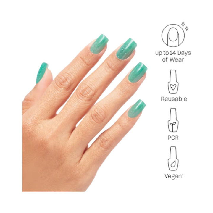 OPI xPRESS/ON Press on Nails Set without UV Light All Teal, All Shade, gel on tips, opi press on nails