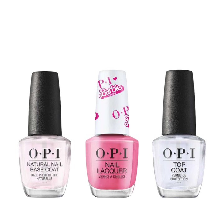 OPI Lacquer - Top, Base & Colour Trio - "Barbie The Movie" Collection - Classique Nails Beauty Supply