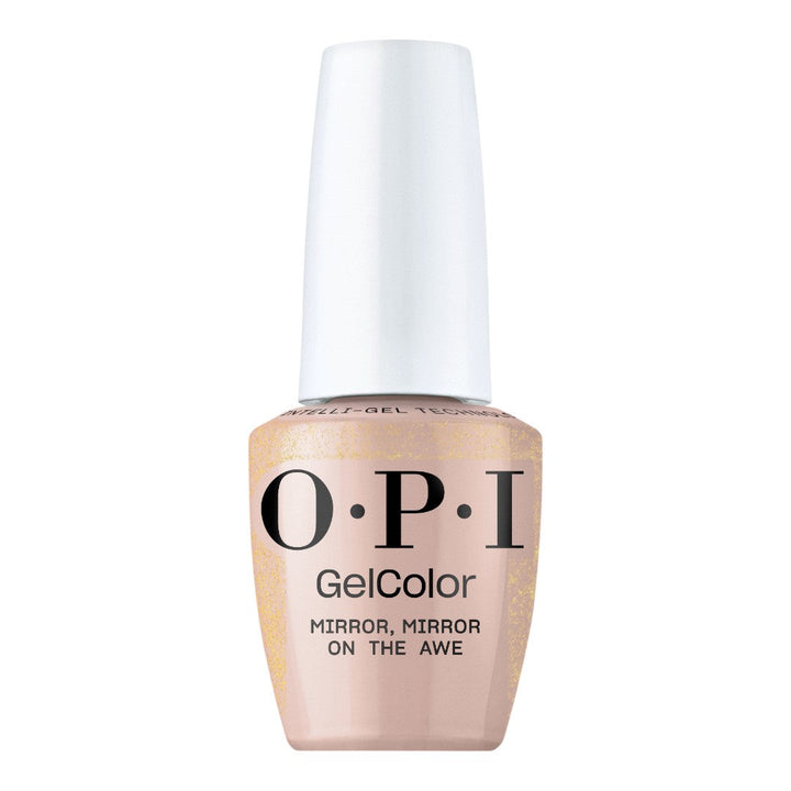 OPI Mirror Mirror on the Awe S038, opi gel polish​, nude glitter nails, opi spring 2025, opi'm dreaming collection