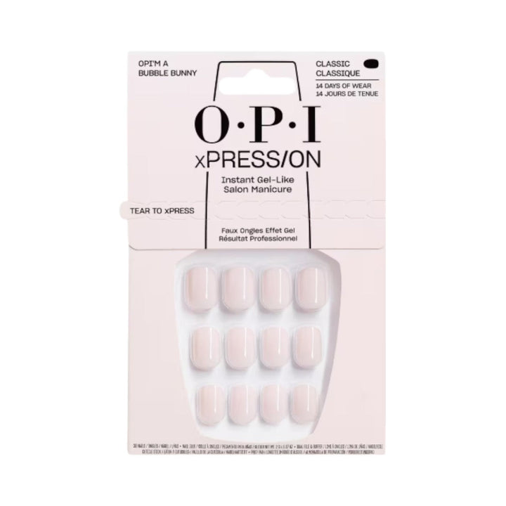 OPI xPRESS/ON Press on Nails Set without UV Light OPI'm a Bubble Bunny, gel on tips, opi press on nails