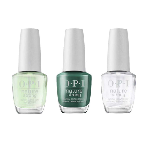 nail polish set, opi nature strong, vegan nail polish, nail polish brand opi​, OPI Nature Strong Top, Base and Colour Leaf By Example NAT035