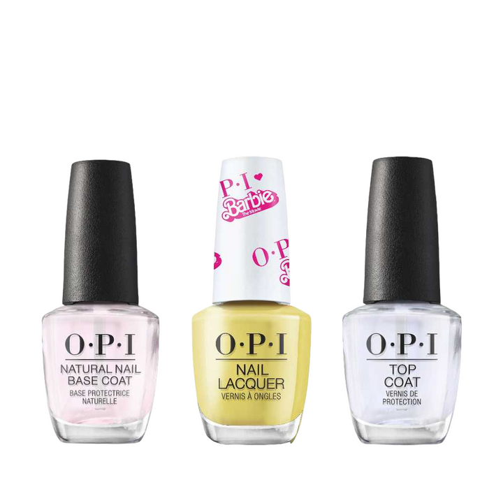 OPI Lacquer - Top, Base & Colour Trio - "Barbie The Movie" Collection - Classique Nails Beauty Supply