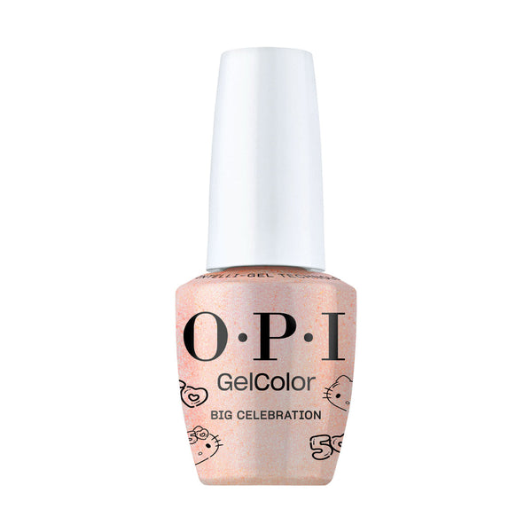 OPI sheer peachy shimmer Gel Polish - Big Celebration, Hello Kitty Collection