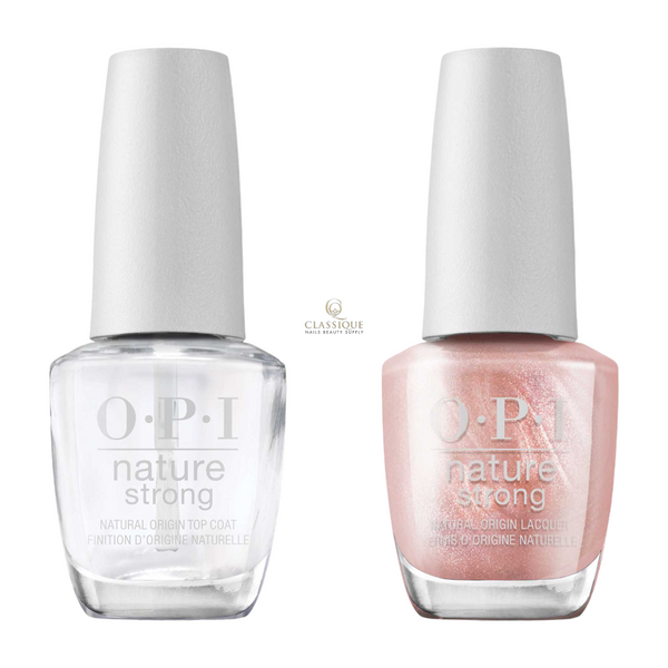 OPI Nature Strong Top and Colour Combo NAT015 Intentions Are Rose Gold, nail salon for sale