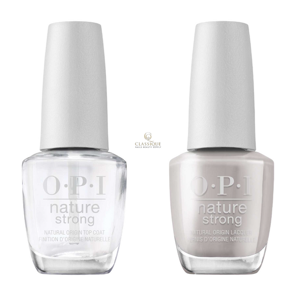 OPI Nature Strong Top and Colour Combo NAT027 Dawn Of A New Gray, pedicure foot rest