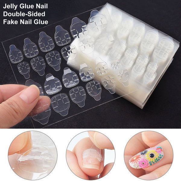 Jelly Glue Nail Transparent Double-Sided Fake Nail Glue 1 Sheets