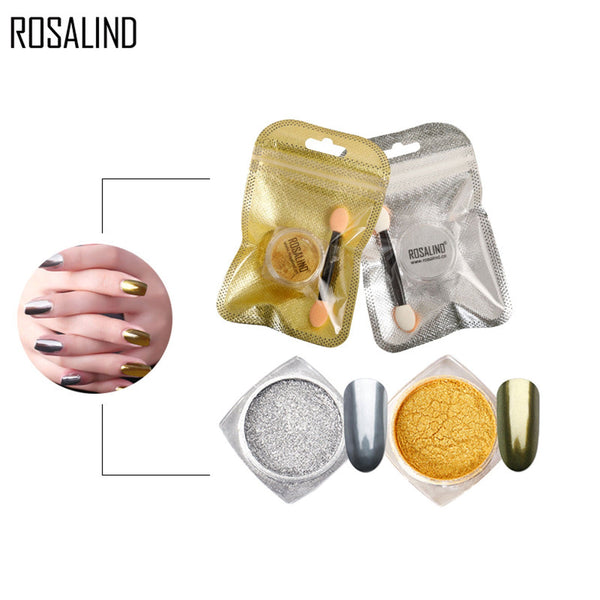 Rosalind Gold Silver Magic Mirror Powder Nail